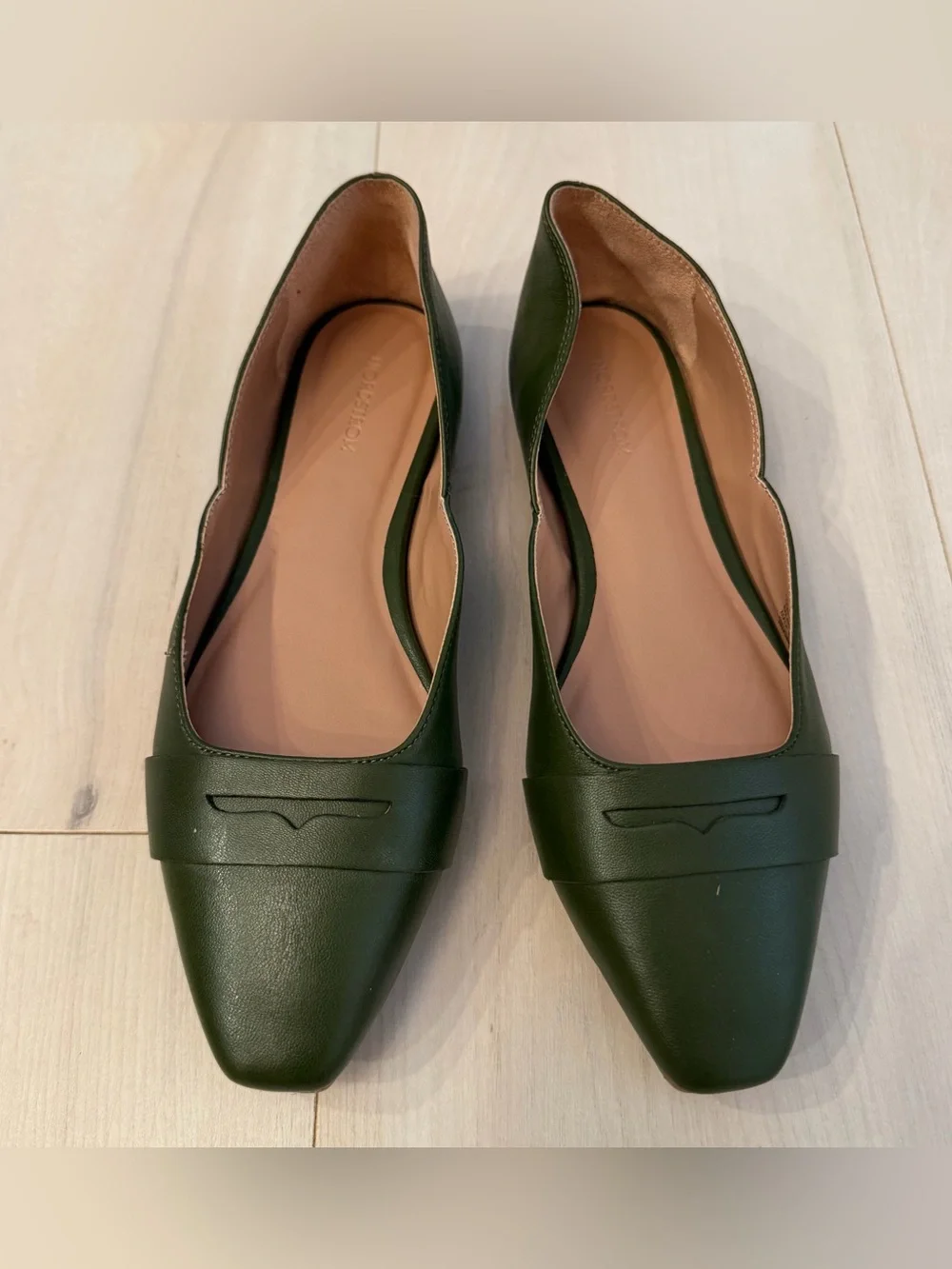 Nordstrom Dark Olive Pointed-Toe Flats